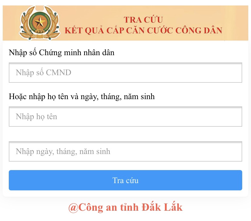 Hướng dẫn tra cứu kết quả cấp CCCD trục tuyến trên Zalo Công An huyện  